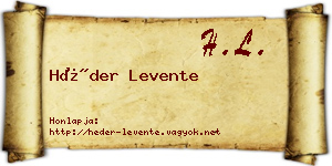 Héder Levente névjegykártya
